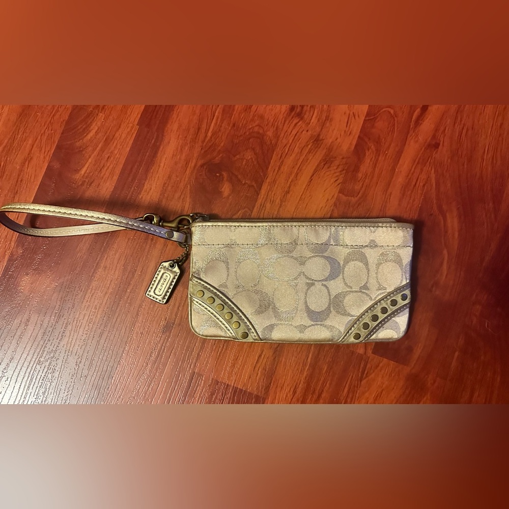 Coach Gold Wristlet Wallet